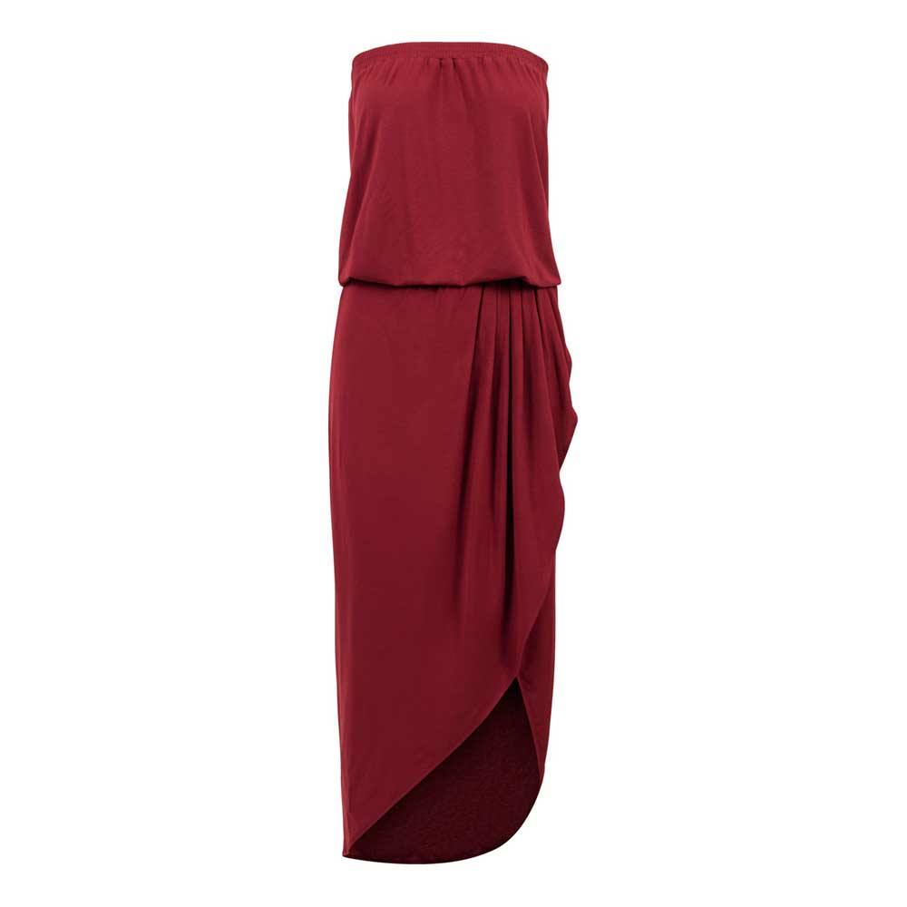 Urban Classics - Bandeau Midi Asymmetric Long dress - Red Product image